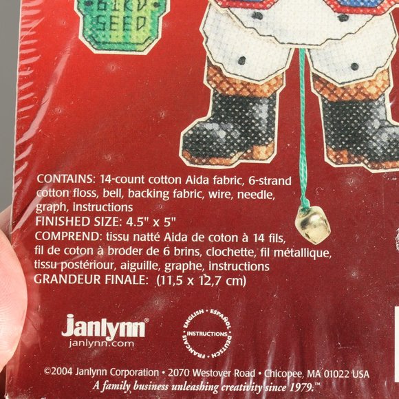 Never Been Used Vintage Counted Cross Stitch KIT Frosty Ornament Movable Parts - Picture 4 of 4